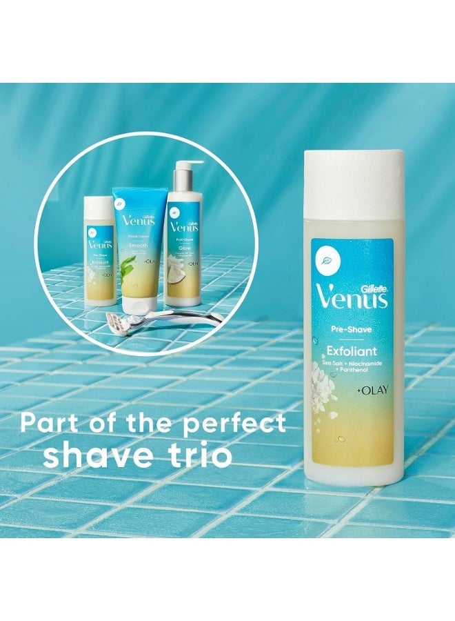 مقشر جيليت فينوس النسائي، مقشر ما قبل الحلاقة بملح البحر + نياسيناميد + بانثينول، + أولاي مع مُنعم للبشرة 200 مل - Image 2